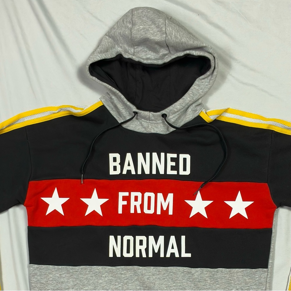 Adidas Hoodie Womens Size Small Gray Black Banned From Normal Rita Ora Lion Eyes